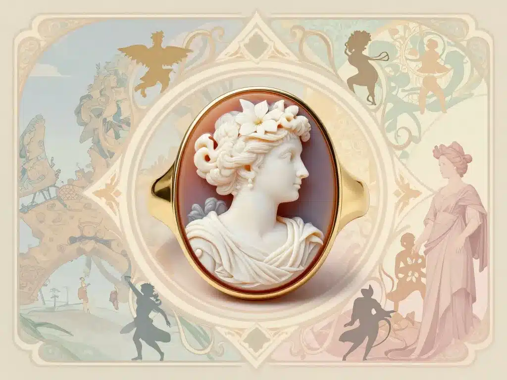 illustration éditoriale de bague camée intemporelle