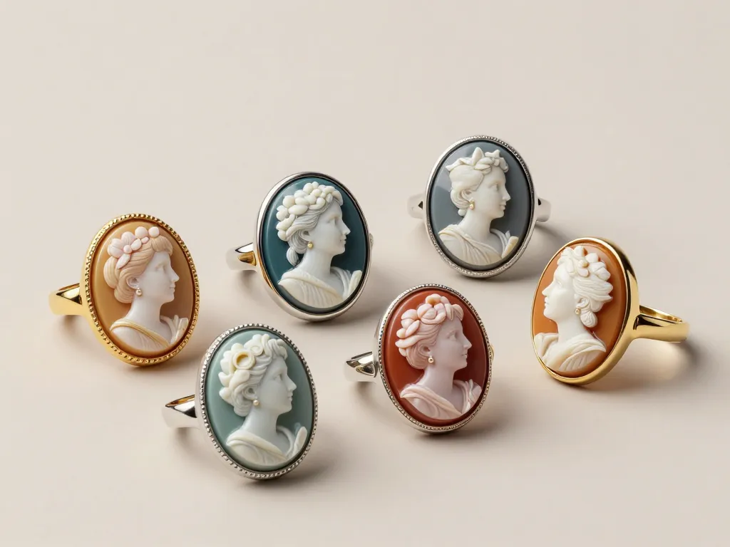 comparatif visuel styles et matériaux bague camée