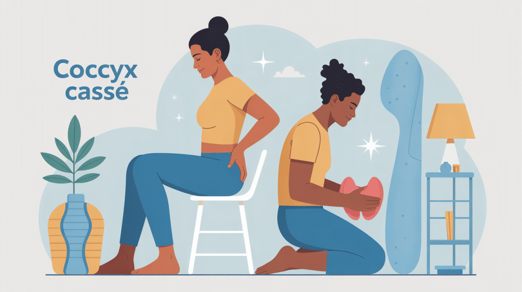 illustration coccyx cassé peut on marcher traitement douleur
