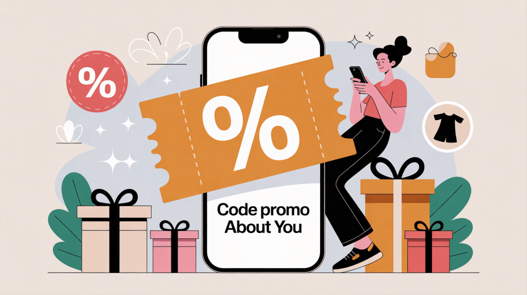 illustration code promo about you smartphone et économies