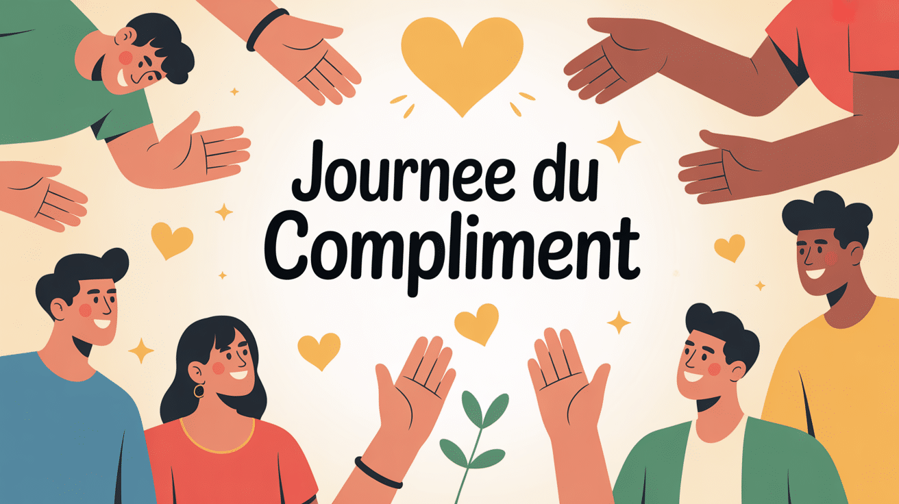 illustration journée du compliment, ambiance chaleureuse