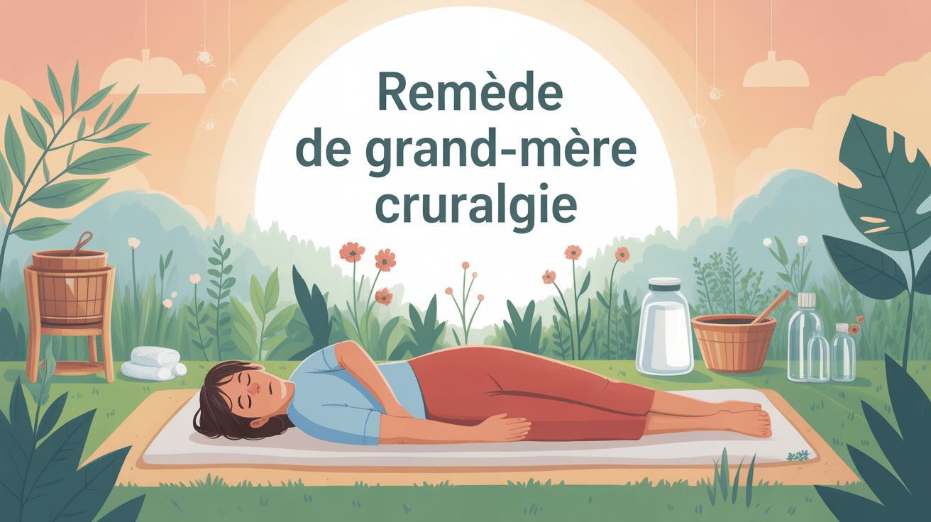 Remède grand-mère pour cruralgie en illustration apaisante
