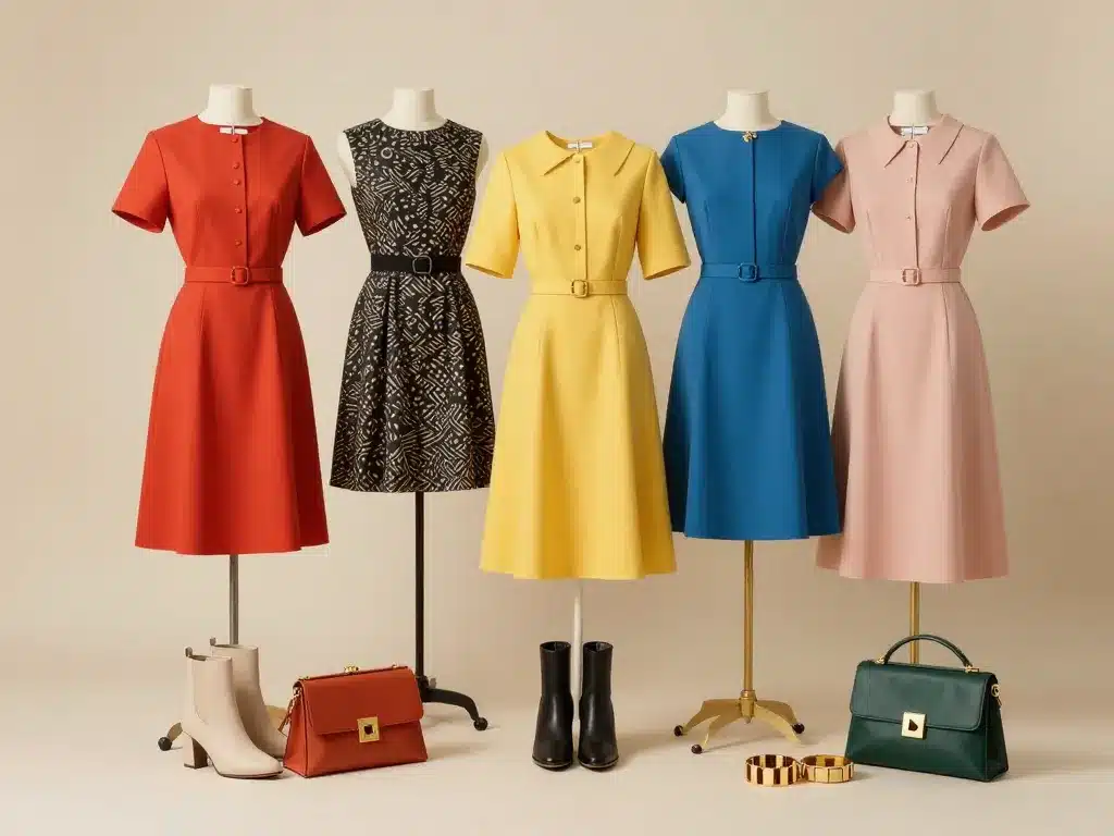 robe année 60 avec accessoires modernes et vintage