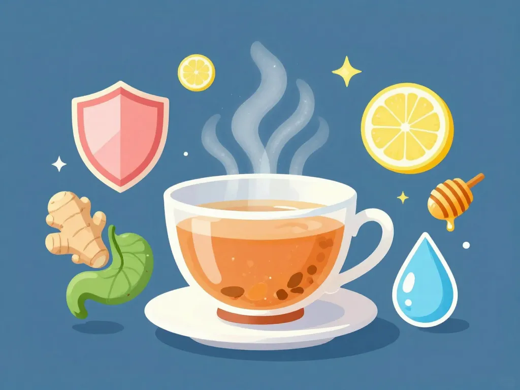 Concept tisane gingembre citron miel bienfaits santé