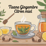 Préparation tisane gingembre citron miel bienfaits tasse fumante