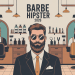 Illustration barbe hipster silhouettes styles modernes