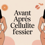 cellulite fessier avant apres illustration stylisee