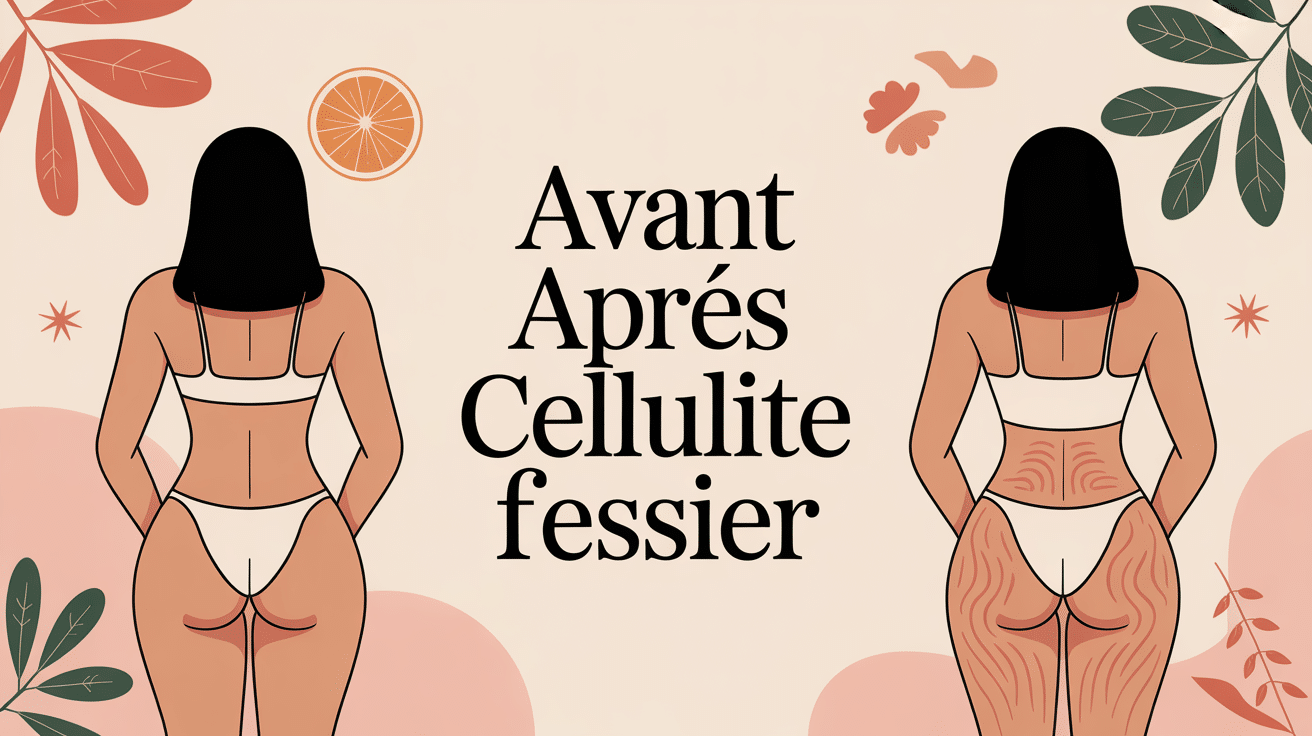 cellulite fessier avant apres illustration stylisee