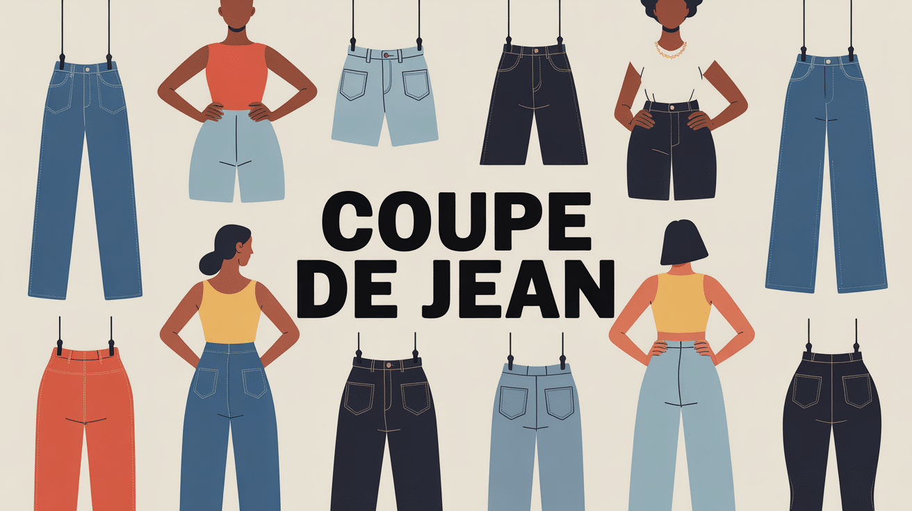 illustration coupe jean styles variés