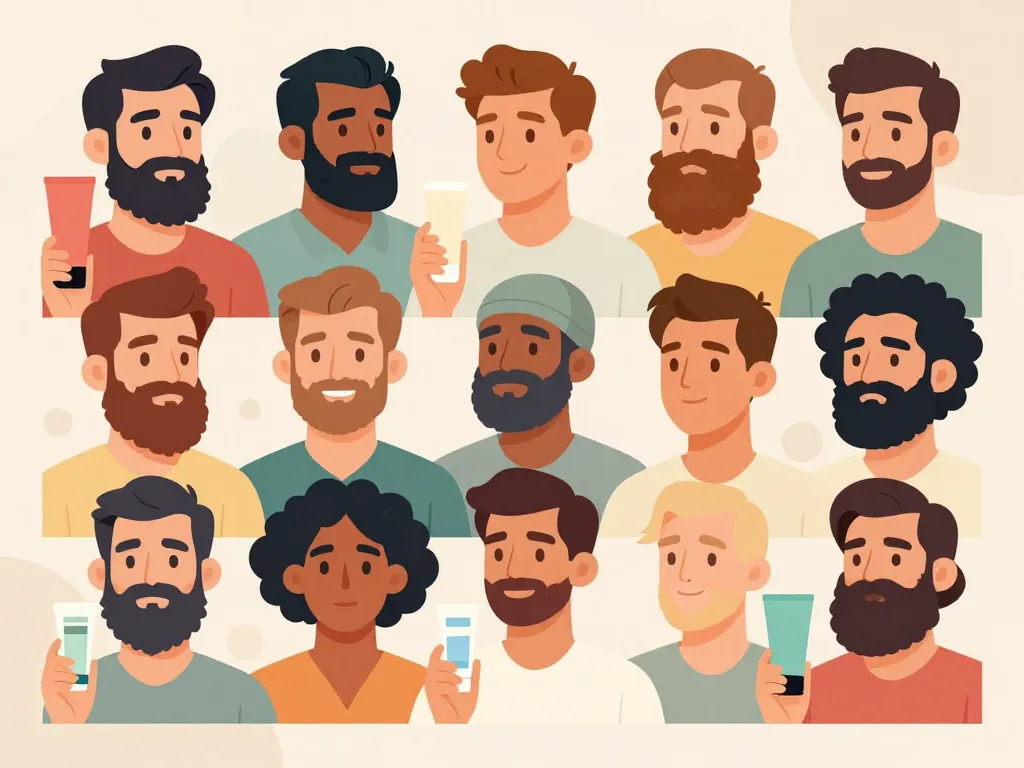 Visuels creme pour la barbe differentes barbes et produits