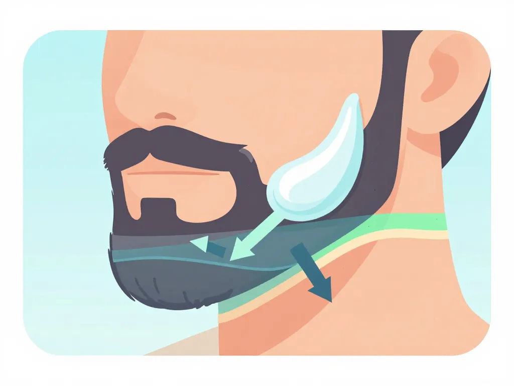 Schema conceptuel creme pour la barbe hydratation poil et peau