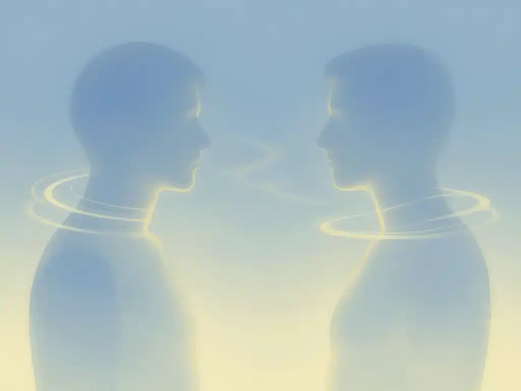 effet miroir psychologie et communication illustration abstraite