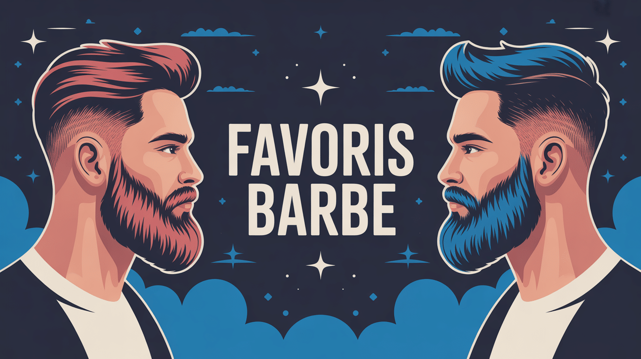 Illustration moderne de différents styles de favoris barbe