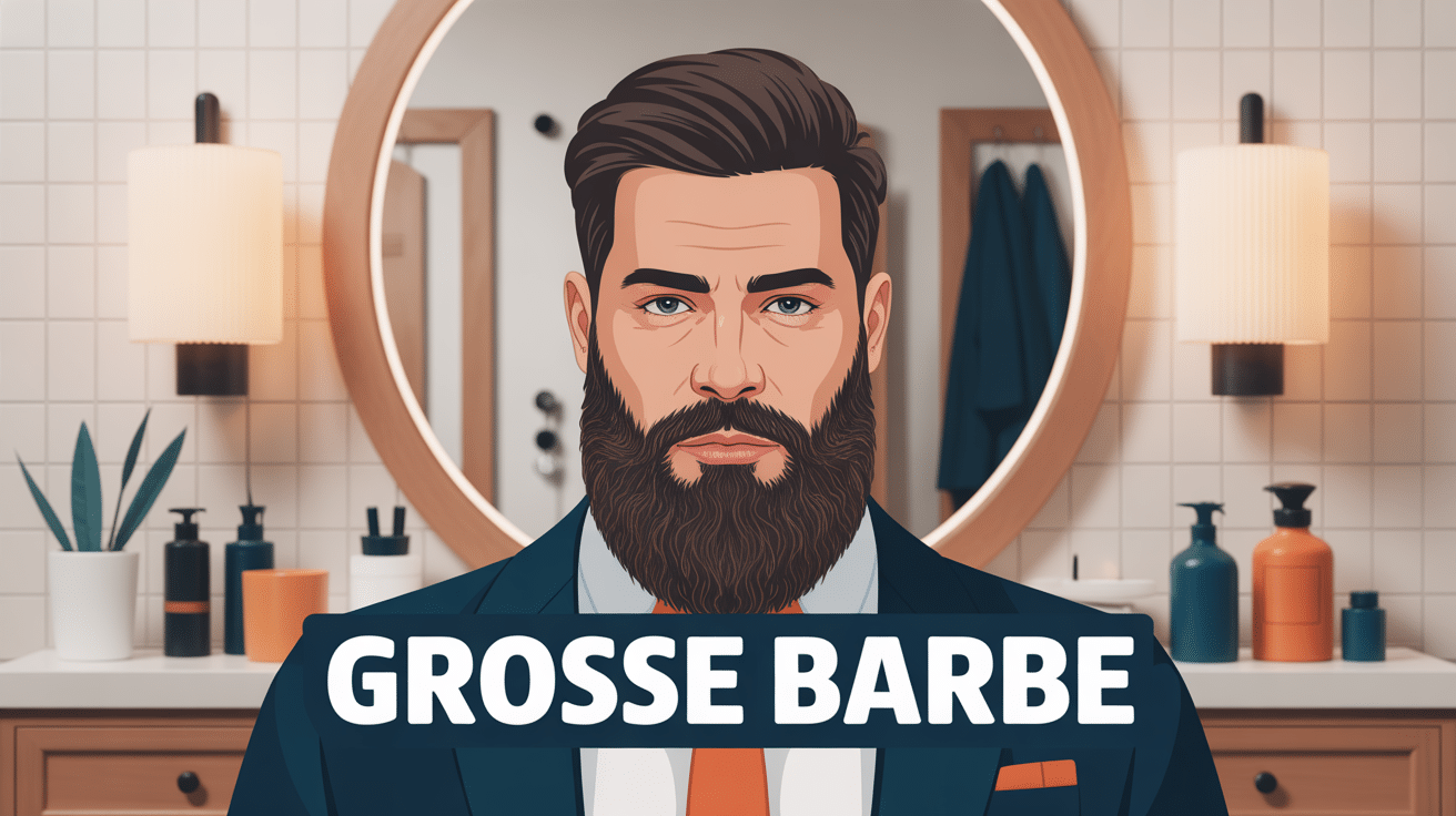 illustration grosse barbe homme stylisé soins
