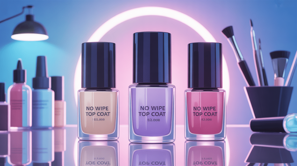illustration no wipe top coat manucure brillante