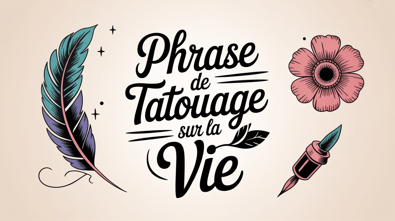 illustration phrases tatouage sur la vie univers symbolique
