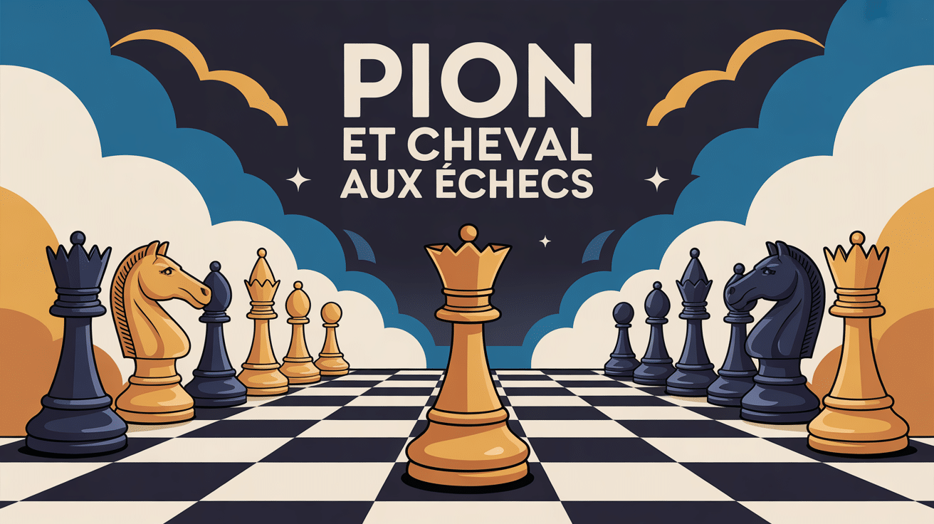 illustration pion cheval échecs dynamique
