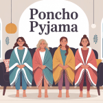 Famille réunie en poncho pyjama dans un salon douillet
