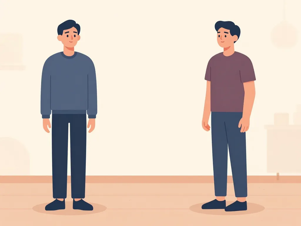 Prendre ses mensurations homme, posture correcte avant mesure, vêtements ajustés