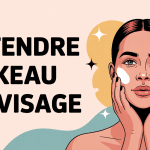 Illustration retendre peau du visage ambiance positive