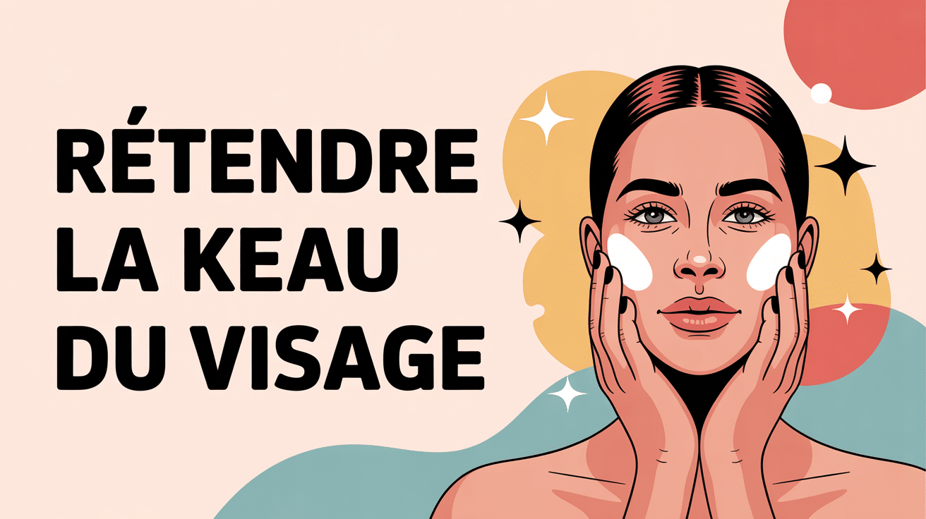 Illustration retendre peau du visage ambiance positive