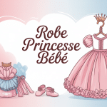 illustration robe princesse bebe pastel accessoires
