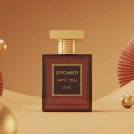 stronger with you oud flacon dans décor boisé ambré