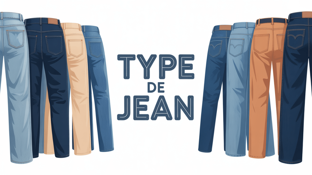 Illustration moderne de différents types de jean