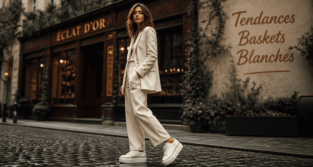 basket blanche femme tendance 2025 plateforme urbaine
