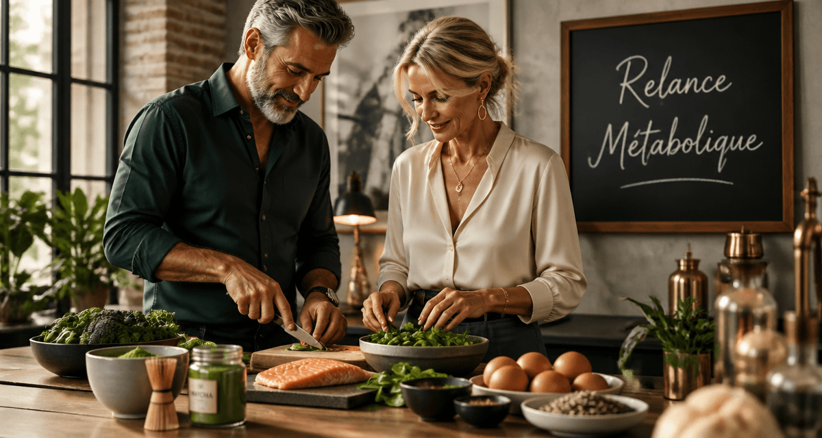 comment augmenter son metabolisme apres 50 ans couple prepare repas sain