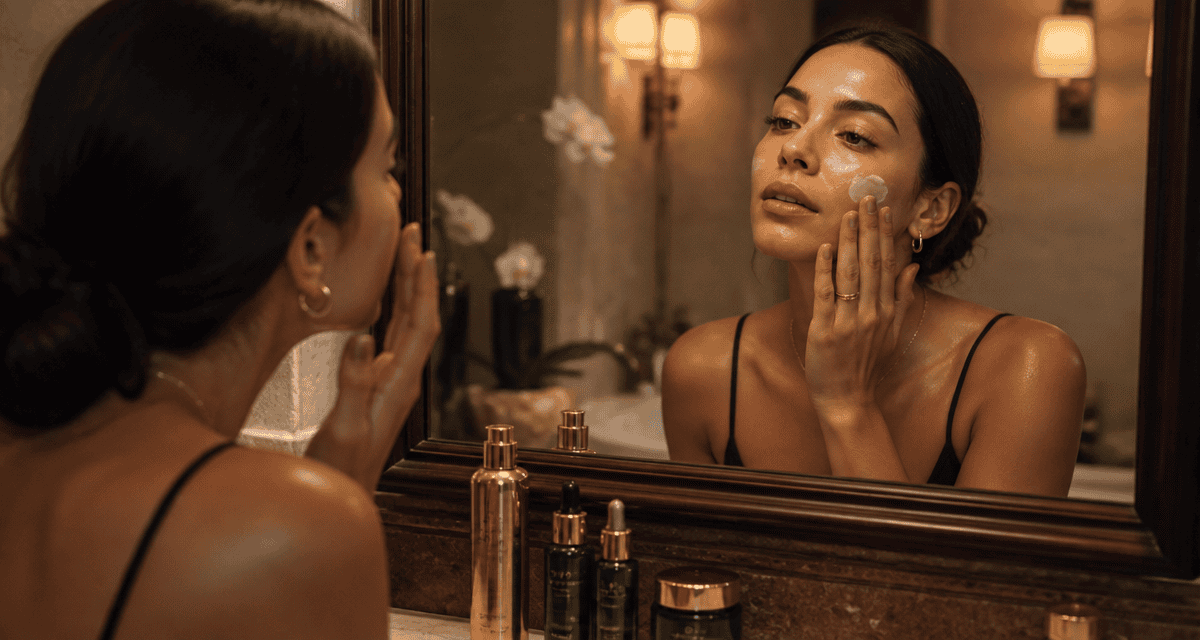 crème de nuit peau grasse femme miroir