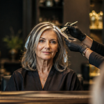 quel balayage sur cheveux blancs femme élégante
