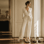 quelle chaussure avec une combinaison pour un mariage femme élégante