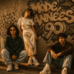 tenue année 90 oversize sur fond urbain