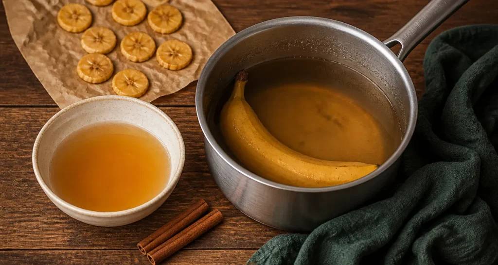 Banane bouillie bienfaits : infusion de banane bouillie