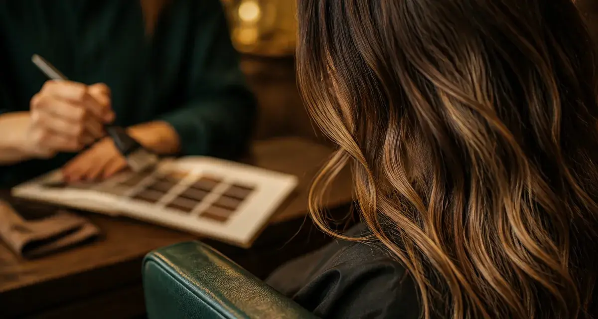 C’est quoi un balayage : mèches fondues naturelles, couleur crème nacré et caramel doux