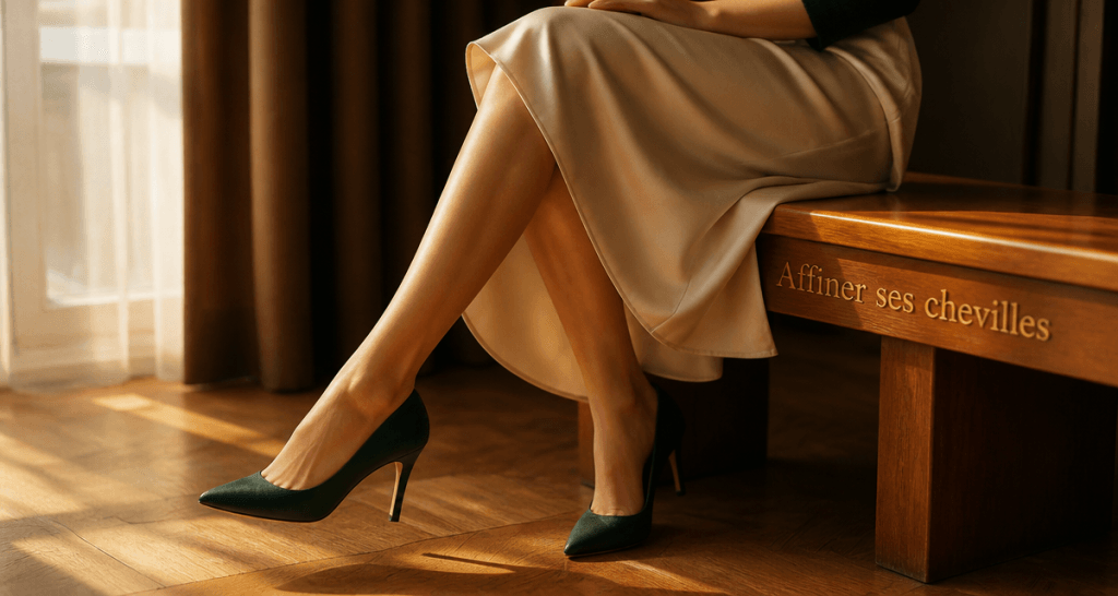 comment affiner ses chevilles femme jambes croisées escarpins