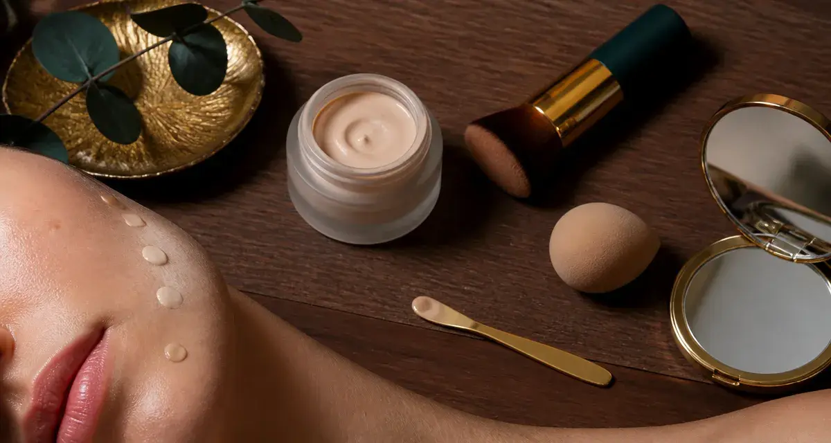 Comment appliquer une BB crème : pot, pinceau kabuki et éponge pour un teint naturel