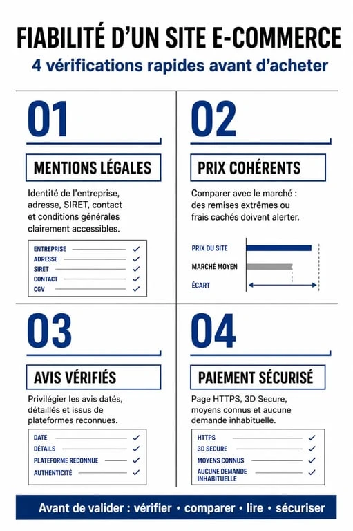 Infographie des conseils pour identifier un site de vêtement à éviter et sécuriser ses achats en ligne