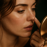 poil sur le nez femme miroir