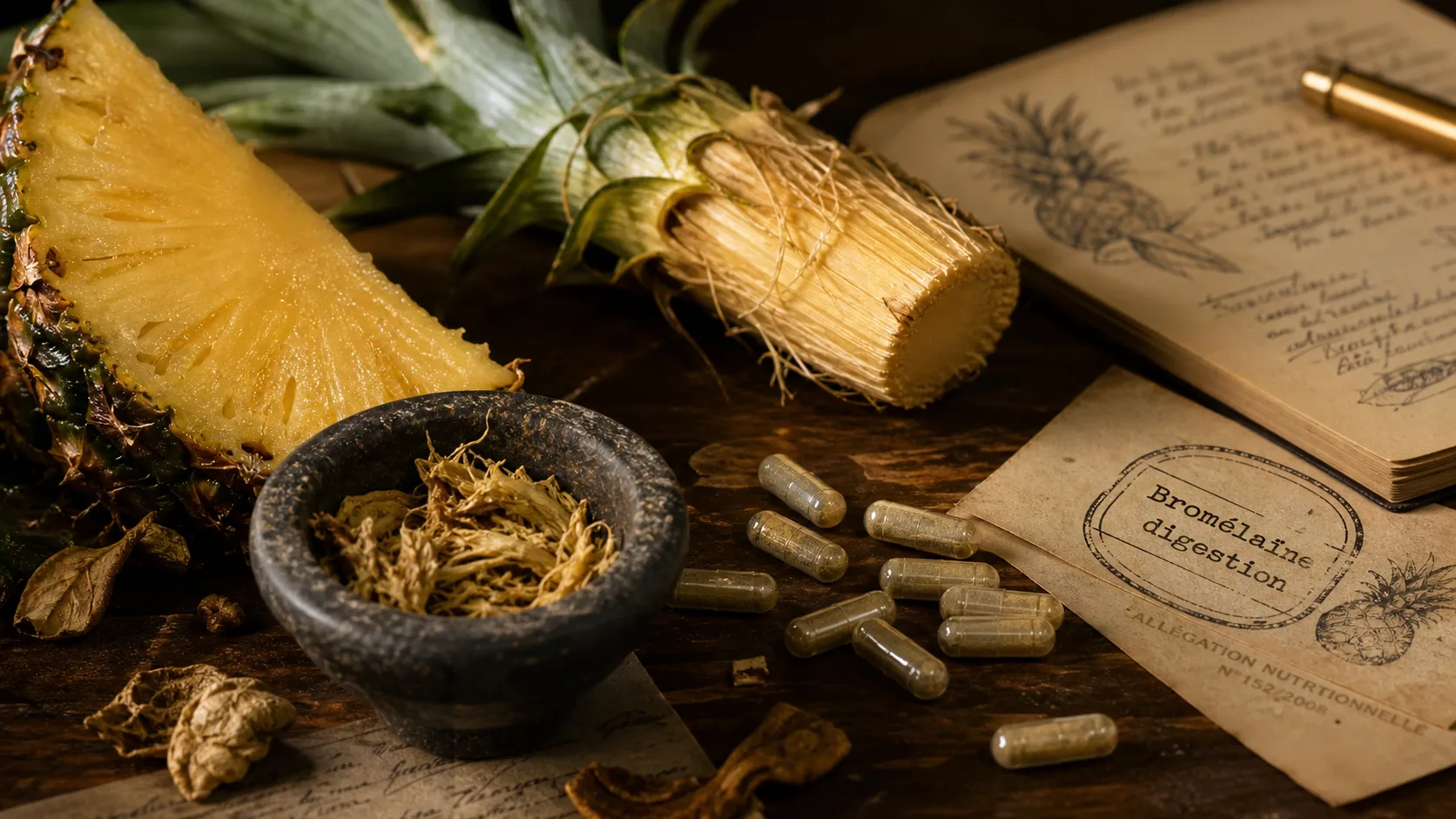 Bromélaïne perte de poids : ananas et tige broyée