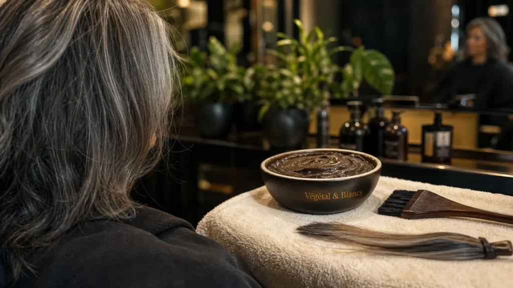 Coloration végétale sur cheveux blancs : couvrir, fondre et préserver la fibre