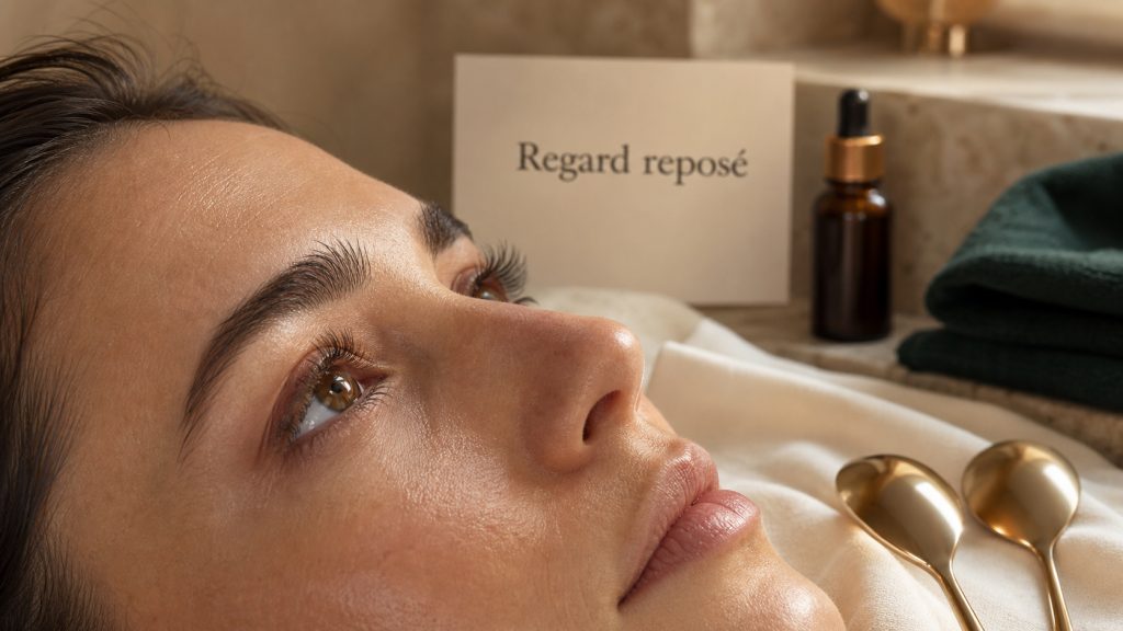Comment cacher ses cernes sans maquillage : cuillères froides sur les yeux