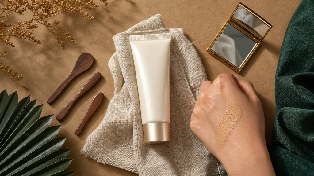 Creme bonne mine : tube et échantillon peau pour teint frais sans effet masque