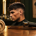 Photo coupe casquette homme texturée, salon de barbier
