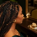 Coiffure vanille femme : torsions spiralées longues