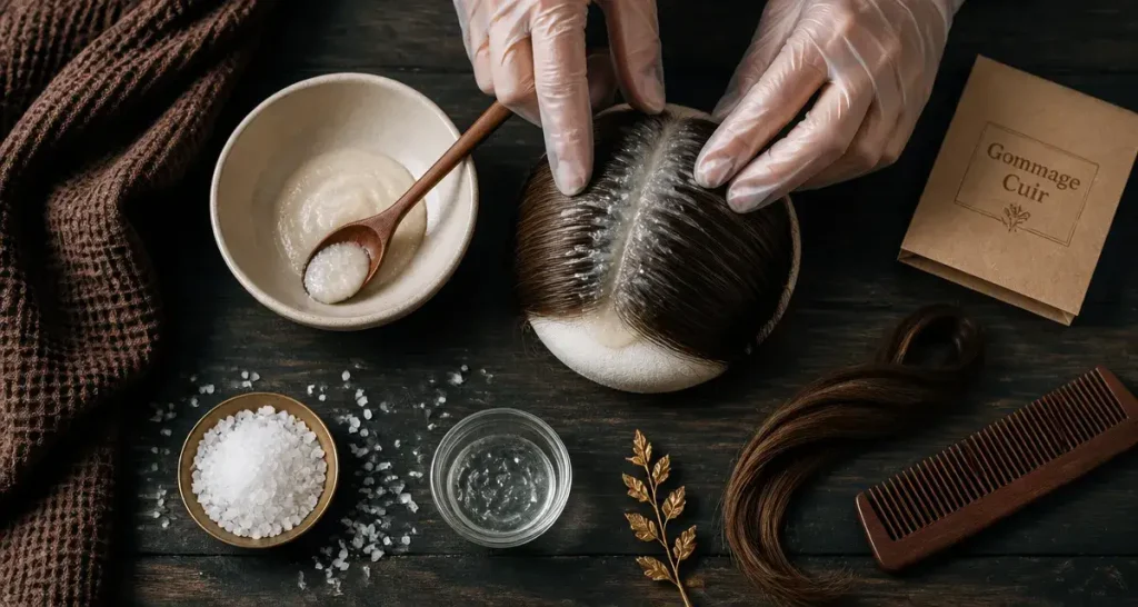 Gommage cheveux : le guide pour purifier son cuir chevelu sans l&rsquo;agresser