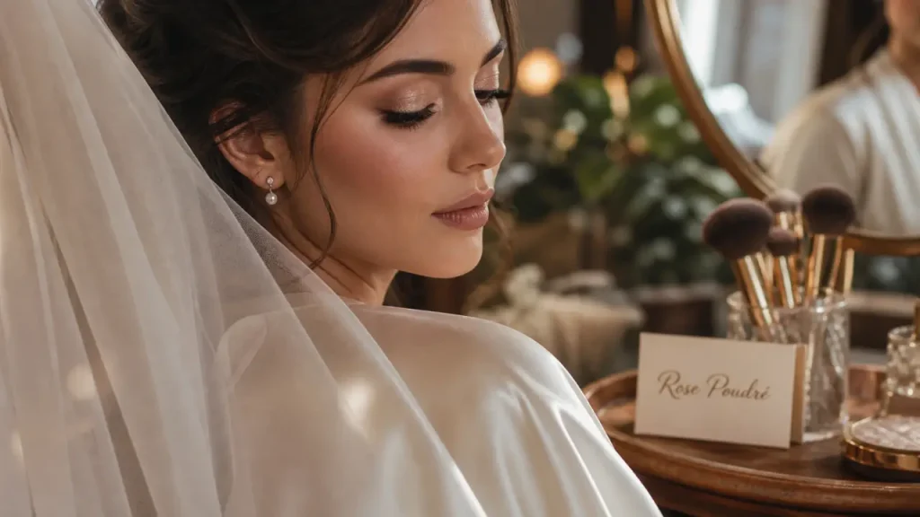 Quel maquillage pour un mariage rose poudré ? Teint glow, yeux doux et lèvres naturelles