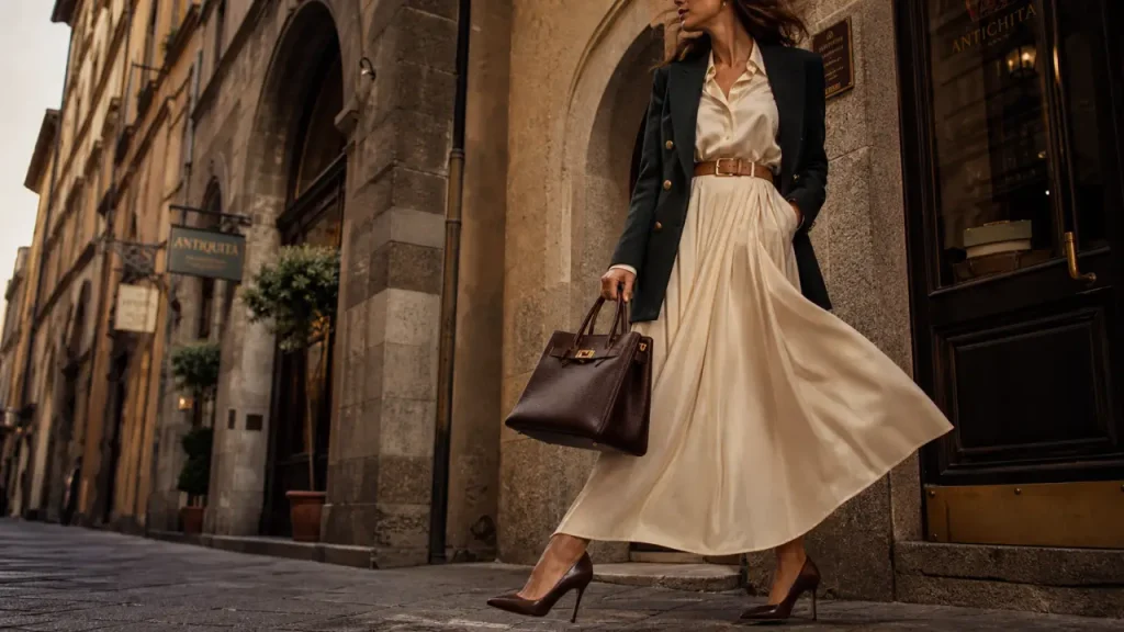 Mode italienne femme : matières naturelles, pièces fortes et chic sans effort