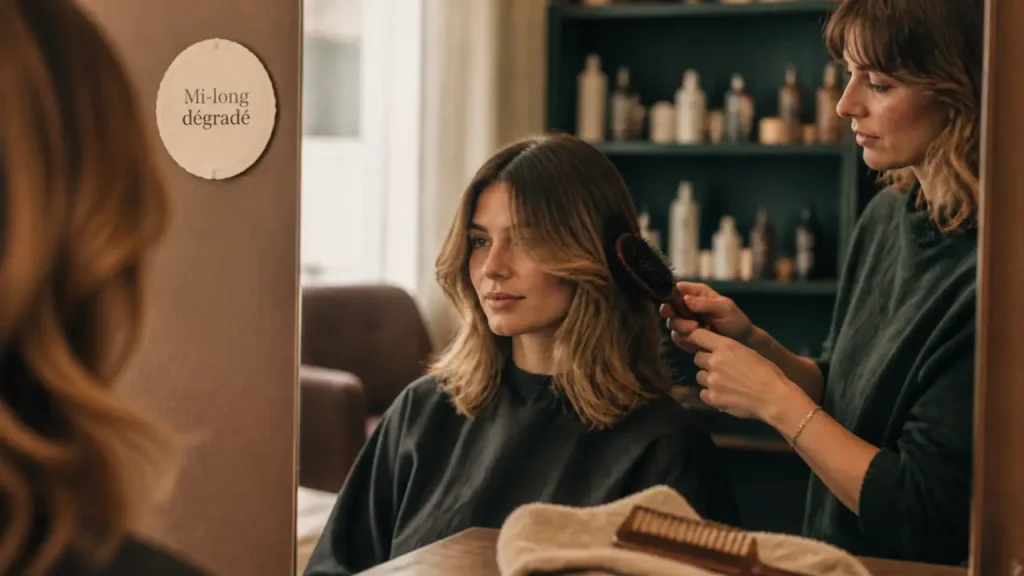 Longueur ou mouvement ? La coupe femme mi-longue dégradée qui garde les deux